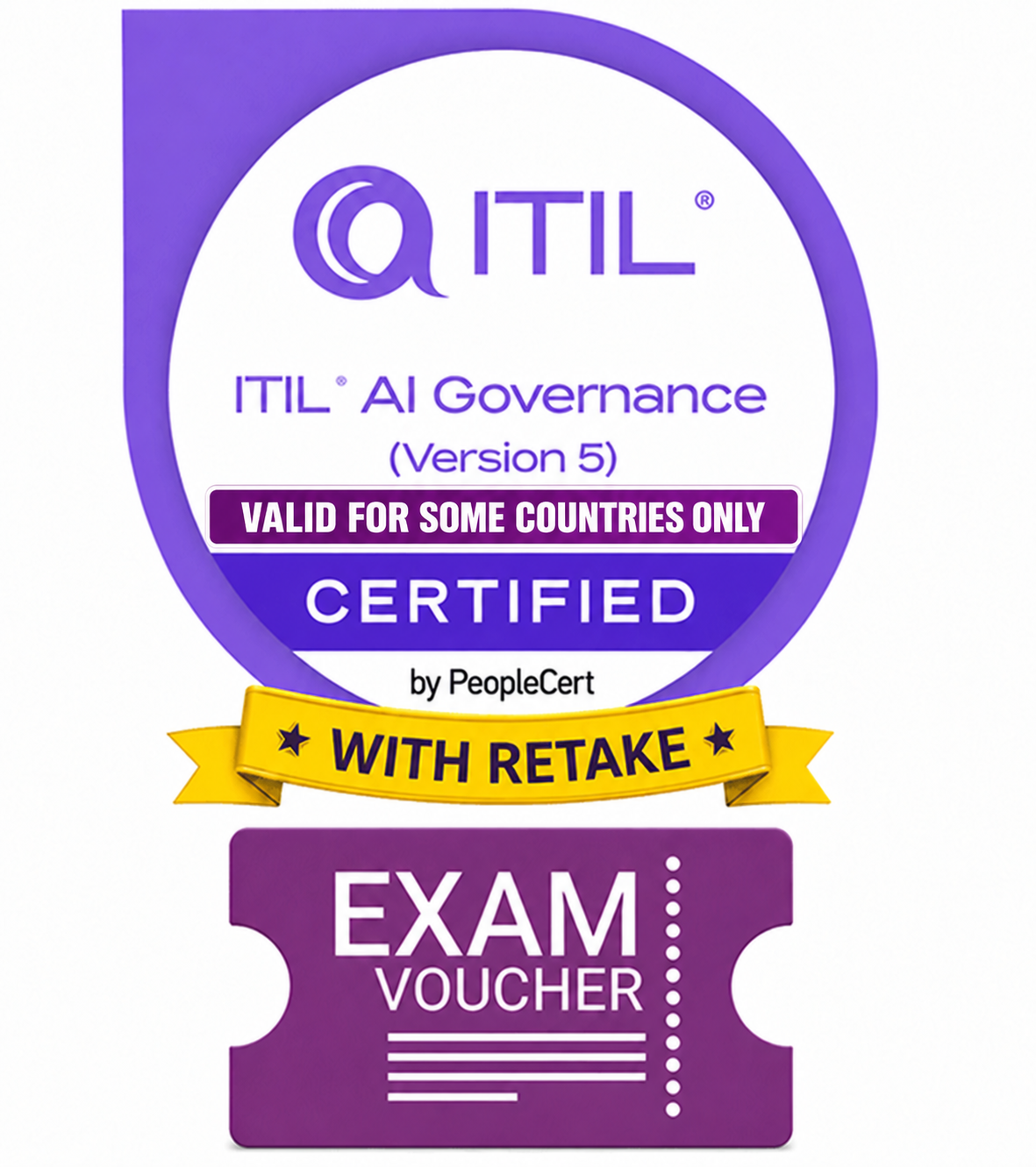 ITIL AI Governance (Version 5) Exam Voucher  with TAKE2 re-sit option - Region 2 Countries