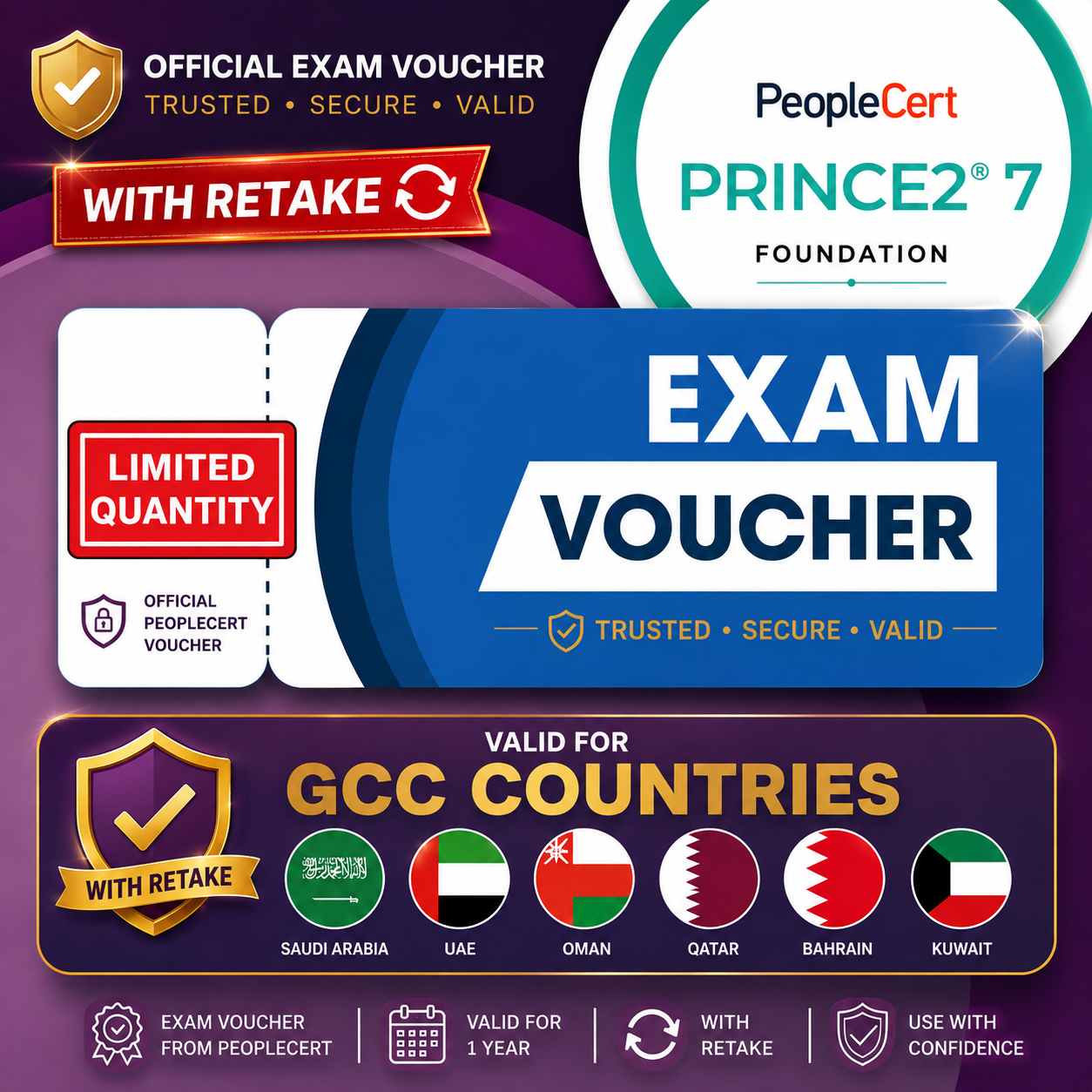PRINCE2 Foundation (7th Edition) Exam Voucher with TAKE2 re-sit option (GCC Countries Only)